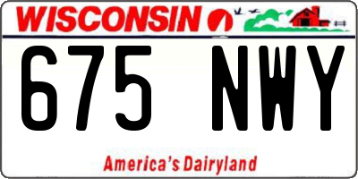 WI license plate 675NWY