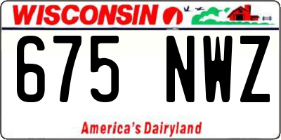 WI license plate 675NWZ