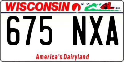 WI license plate 675NXA