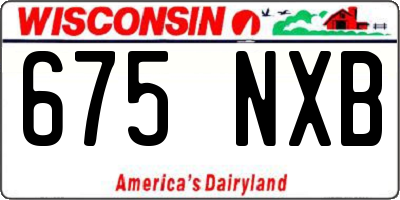 WI license plate 675NXB