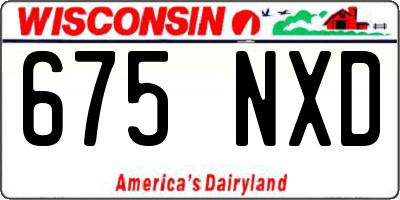 WI license plate 675NXD