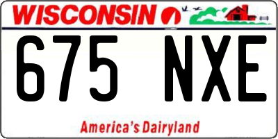 WI license plate 675NXE