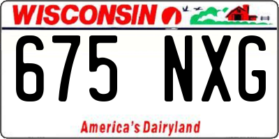 WI license plate 675NXG