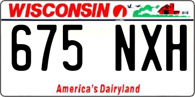 WI license plate 675NXH