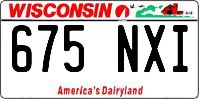 WI license plate 675NXI