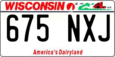 WI license plate 675NXJ