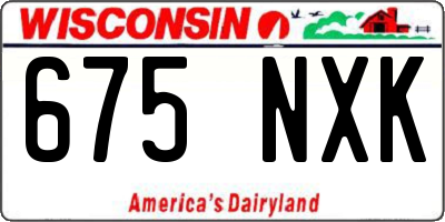 WI license plate 675NXK