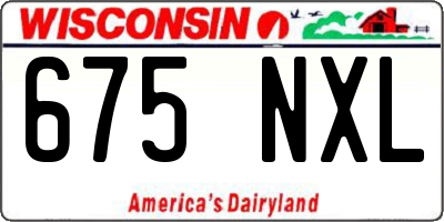 WI license plate 675NXL
