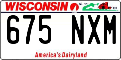 WI license plate 675NXM