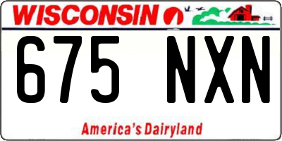 WI license plate 675NXN