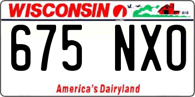 WI license plate 675NXO