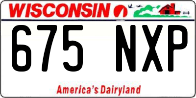 WI license plate 675NXP