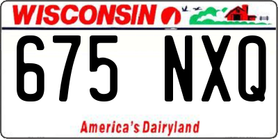 WI license plate 675NXQ