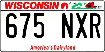 WI license plate 675NXR