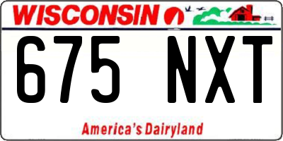 WI license plate 675NXT