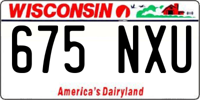 WI license plate 675NXU