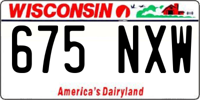 WI license plate 675NXW
