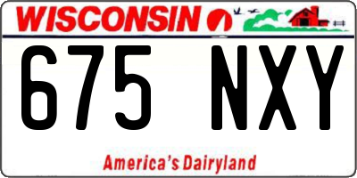WI license plate 675NXY