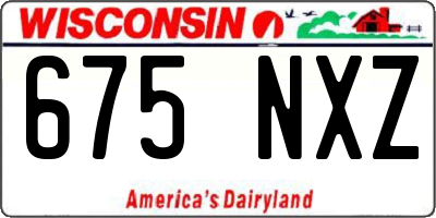 WI license plate 675NXZ
