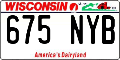WI license plate 675NYB
