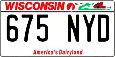 WI license plate 675NYD
