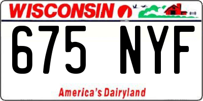 WI license plate 675NYF
