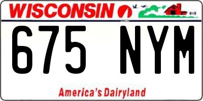 WI license plate 675NYM