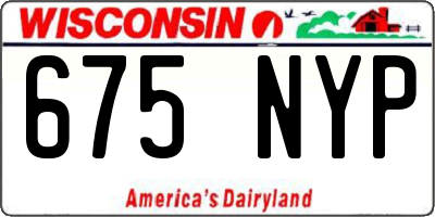 WI license plate 675NYP