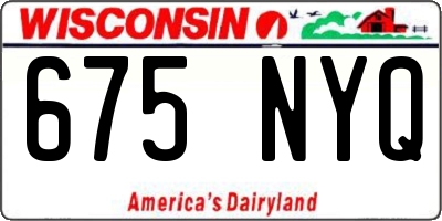 WI license plate 675NYQ