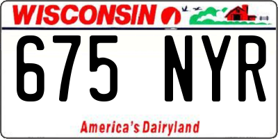 WI license plate 675NYR