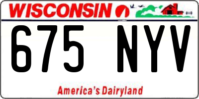 WI license plate 675NYV