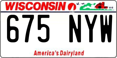 WI license plate 675NYW