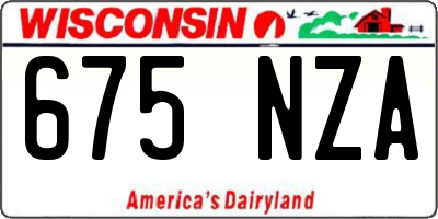 WI license plate 675NZA
