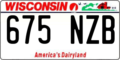 WI license plate 675NZB