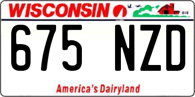 WI license plate 675NZD