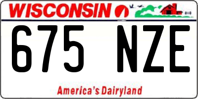 WI license plate 675NZE