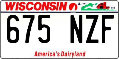 WI license plate 675NZF