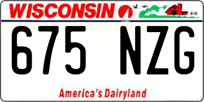 WI license plate 675NZG