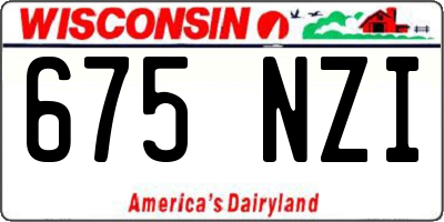 WI license plate 675NZI
