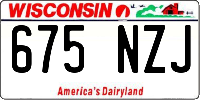 WI license plate 675NZJ