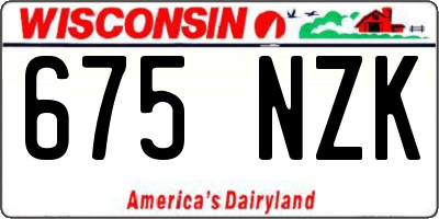 WI license plate 675NZK