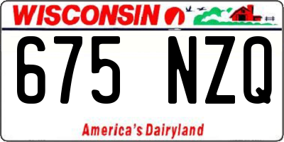 WI license plate 675NZQ
