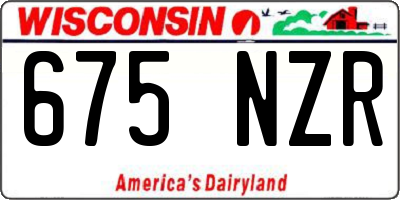 WI license plate 675NZR