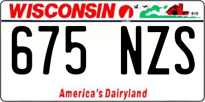 WI license plate 675NZS