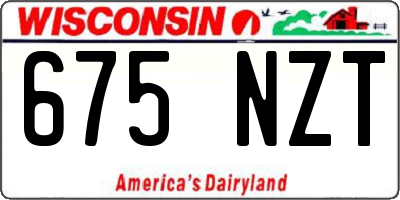 WI license plate 675NZT