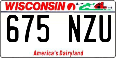 WI license plate 675NZU
