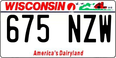 WI license plate 675NZW