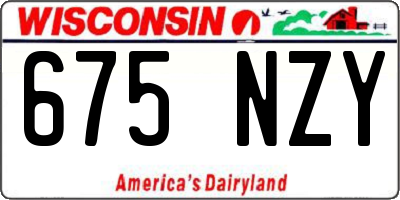 WI license plate 675NZY