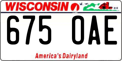 WI license plate 675OAE