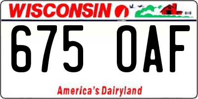 WI license plate 675OAF